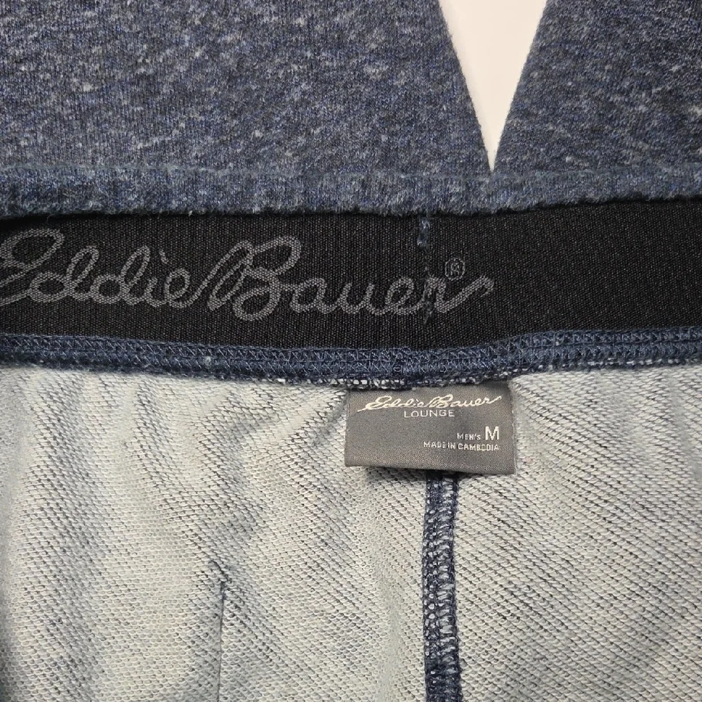 Eddie Bauer Men's Med Textured Dark Blue‎ Joggers With Zipper